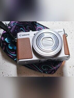 Canon PowerShot G9 X 20.2MP Digital Camera Silver Brown Leather Accents - Tested